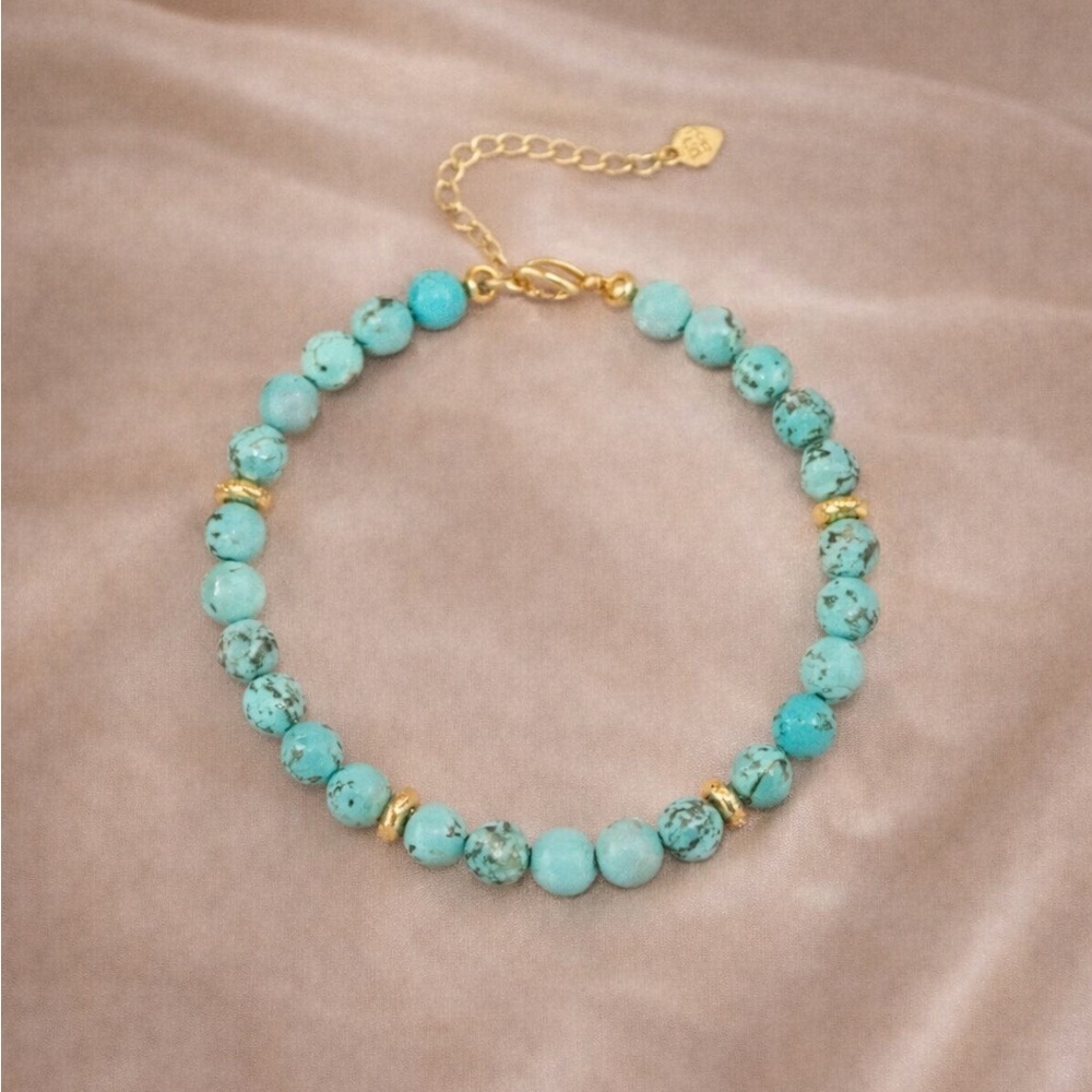 Turquoise Emerald Blue Beaded Bracelet